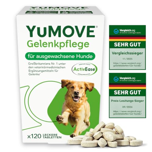 🔥 SELTEN SO GÜNSTIG (-56%) Yumove Testsieger Gelenktabletten Hund 2–7 Jahre – 120 Tabletten ActivEase