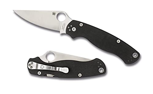 Spyderco Para Military 2 EDC Folding Utility Pocket Knife - 3.42" CPM S45VN Steel Blade and Durable G-10 Handle, PlainEdge - C81GP2