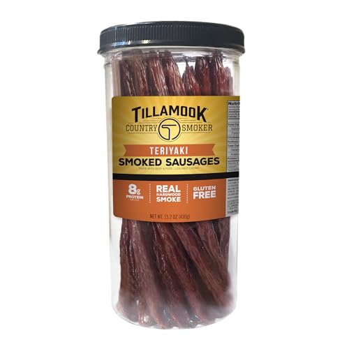 Real Hardwood Smoked Sausages Teriyaki 152 Ounce Tall Jar 20 Count