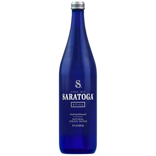 Saratoga Still Spring Water, Glass Water Bottle, 28 Oz