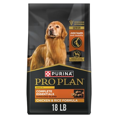 Purina Pro Plan Senior Dog Food Shredded Blend Chicken Rice 18 lb