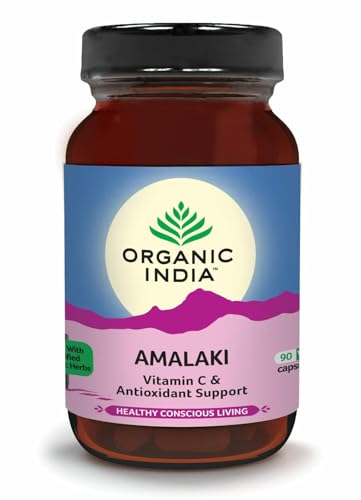 Organic India Amla Capsules Organic - Indian Gooseberry Herbal Vitamin Supplement, Amla Supplement, Immune Support, Vegan, Gluten-Free, Ayurvedic, Antioxidant, Non-GMO - 90 Capsules