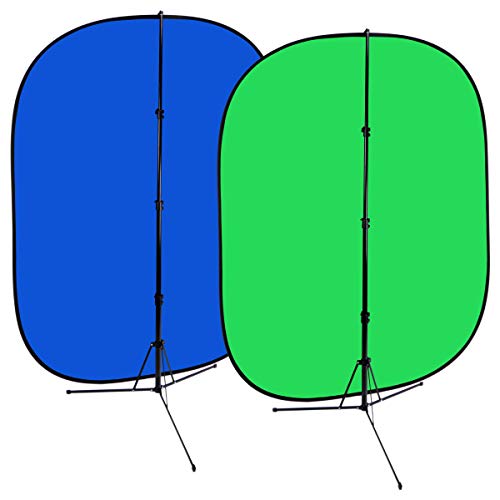 Fotodiox 5 X7 Collapsible Chromakey Green Blue 2 In 1 Background Backdrop Kit W Stand Support Pricepulse