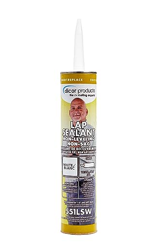 Dicor 551LSW-1 HAPS-Free NON-Leveling Lap Sealant - 10.3 Oz, White, Secure, Ideal for RV Roofing, Maintenance, Repair, Appliance Application