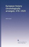 European history chronologically arranged, 476-1920