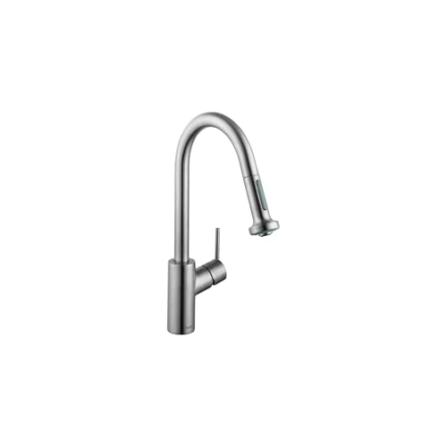 hansgrohe Talis S² Stainless Steel High Arc Kitchen Faucet, Kitchen Faucets with Pull Down Sprayer, Faucet for Kitchen Sink, Magnetic Docking Spray Head, Stainless Steel Optic 14877801