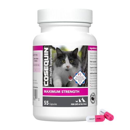 Nutramax Cosequin for Cats Joint Health Supplement, Contains Glucosamine for Cats, Plus Chondroitin, Supports Healthy Joints, For All Breeds and Sizes, Sprinkle Capsules, 55 Count