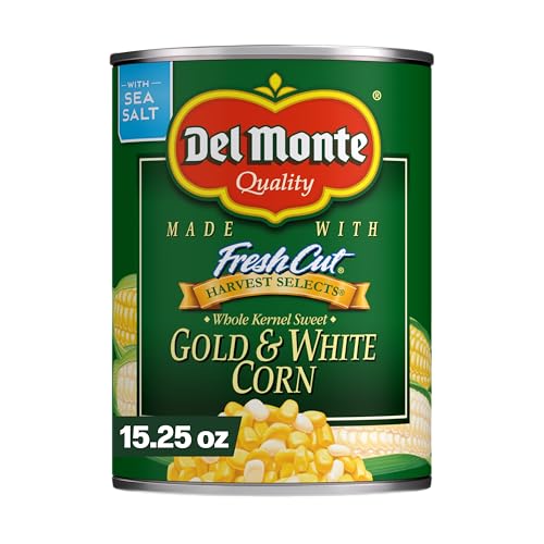 Del Monte Canned Harvest Selects Gold and White Whole Kernel Corn, 15.25 Ounce