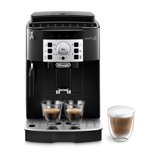 (-32%) De’Longhi Magnifica S - Perfetto Kaffeevollautomat mit klassischem Milchaufschäumer, Espresso- und Cappuccino Kaffeemaschine, Bedienfeld mit Tasten, Schwarz (ECAM22.110.B)