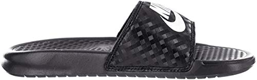 Nike Women's Benassi Just Do It. Slide Sandal, Comfortable and Cushioned Slides for Women, Black/White, 9