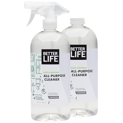 Better Life All Purpose Cleaner - Multipurpose Home and Kitchen Cleaning Spray for Glass, Countertops, Appliances, Upholstery & More - Multi-surface Spray Cleaner - 32oz (Pack of 2) Unscented