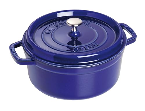 ⚡ BLITZDEAL (-45%) STAUB Cocotte, Gusseisen Bräter, Alle Herdarten inkl Induktion, Rund, 22 cm, 2,6 L, Dunkel-Blau