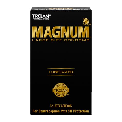 Trojan Magnum Large Size Lubricated Condoms - 12 count