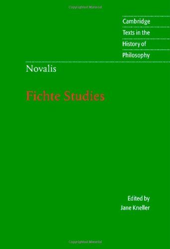 Novalis: Fichte Studies (By: Novalis,Jane Kneller) cover