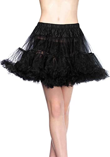 Leg Avenue Women's Plus Size Layered Tulle Petticoat, Black, 1X-2X