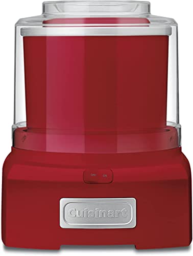 Cuisinart Ice Cream Maker Machine, 1.5 Quart Double Insulated Machine, Sorbet and Frozen Yogurt Maker, Ready in 20 Minutes, ICE-21RP1, Red