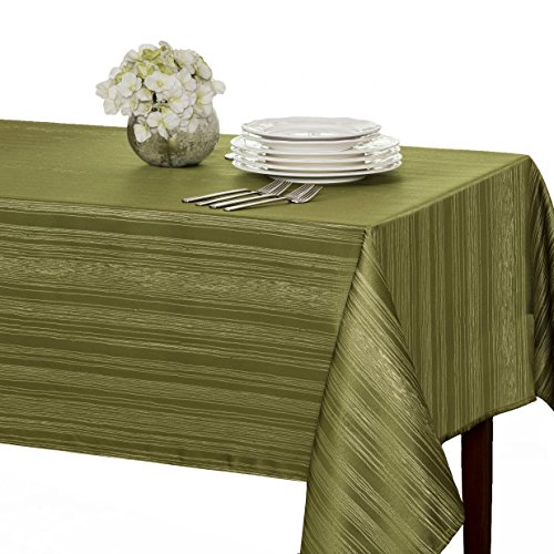 Benson Mills Flow Heavy Weight "Spillproof" 60-Inch By 84-Inch Fabric Tablecloth, Sage (786173556567)