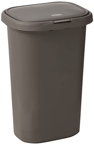 Rubbermaid Spring Top Trash Can with Lid 13 Gallon Gray Plastic Garbage Bin for Home/Kitchen/Office/GarageMind Reader M