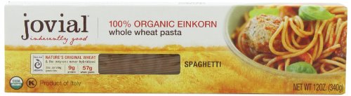 Jovial Einkorn 100% Organic Whole Grain Spaghetti - Einkorn Pasta, High Protein, Non-GMO, USDA Certified Organic, Lower Carb, Delicious Pasta Made in Italy - 12 Oz, 6 Pack