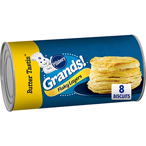 Pillsbury Grands! Flaky Layers Butter Tastin' Refrigerated Biscuit Dough, 8 Ct, 16.3 oz
