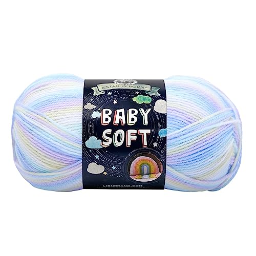 Lion Brand Yarn, Baby Soft Baby Blanket Yarn for Crocheting, Knitting, and Crafts, Pastel Print, 1 Pack