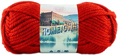 Lion Brand Yarn Hometown Yarn, Super-Bulky Yarn for Knitting, Crocheting, and Crafting, 1 Pack, Cincinnati Red