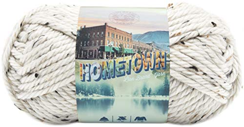 Lion Brand Yarn Hometown Yarn, Super-Bulky Yarn for Knitting, Crocheting, and Crafting, 1 Pack, Aspen Tweed