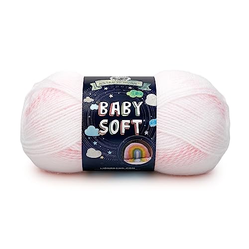 Lion Brand Yarn, Baby Soft Baby Blanket Yarn for Crocheting, Knitting, and Crafts, Parfait Print, 1 Pack
