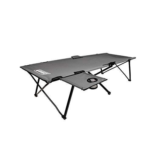 Coleman Pack-Away Big ‘n Tall Camping Cot with Removable Side Table, Extra Wide Cot Fits Adults up to 6ft 6in or 300lbs, Carry Bag Included