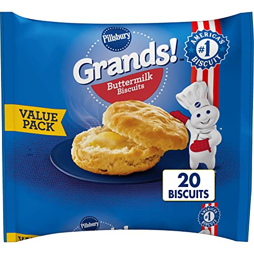 Pillsbury Grands! Buttermilk Biscuits Frozen Dough, Value Pack, 20 ct., 41.6 oz.