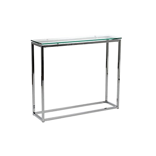 Euro Style Sandor Clear Glass Top Console Table This glass-top table looks sleek anywhere.