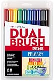 Dual-Tip Brush Markers — Botanical Pastels