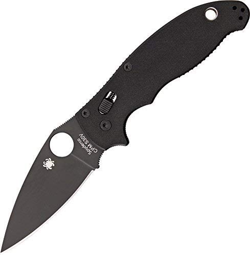 Spyderco Manix 2 Signature Knife with 3.37" CPM S30V Black Steel Blade and Durable Black G-10 Handle - PlainEdge - C101GPBBK2