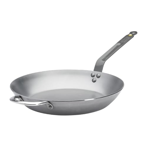 De Buyer MINERAL B Carbon Steel Fry Pan - 12.25” Diameter, 9” Cooking Surface - Ideal for Searing, Sauteing & Reheating - PFAS, PFOA & PFOS Free - Made in France