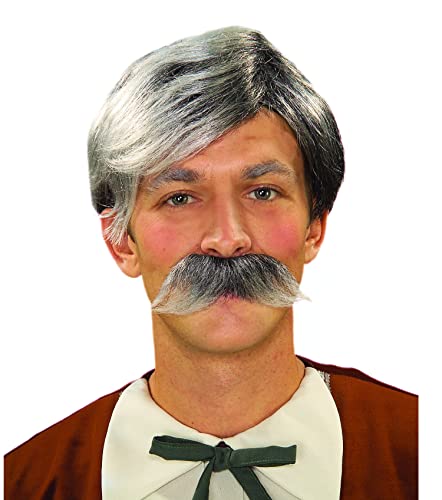 Rubies Polyester Gepetto Wig and Moustache Kit, Grey for Themed Parties and Halloween