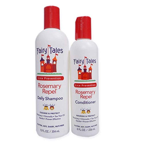 Fairy Tales Rosemary Repel Shampoo, 12 fl oz. and Conditioner, 8 fl oz. Duo Kids Like the Smell, Lice Do Not