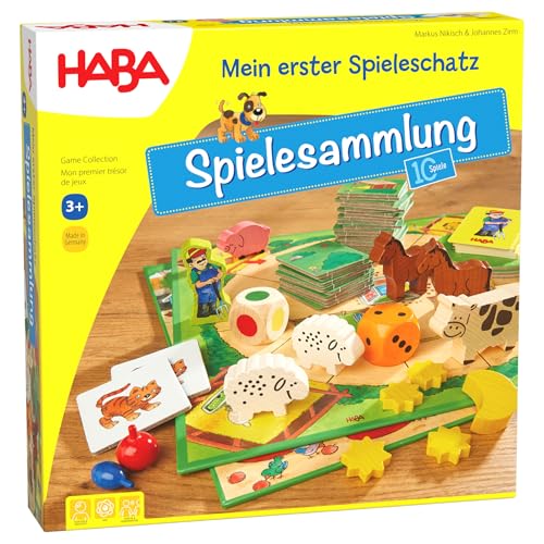 (-29%) HABA Mein Erster Spieleschatz - 10 Klassische Brettspiele ab 3 Jahren