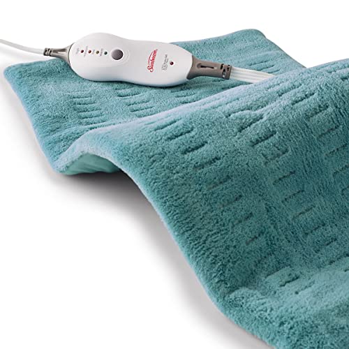 Sunbeam Heating Pad XL for Back, Neck &amp; Shoulder Pain Relief with Auto Shut Off, 12 x 24, TealElectric Weighted Hea