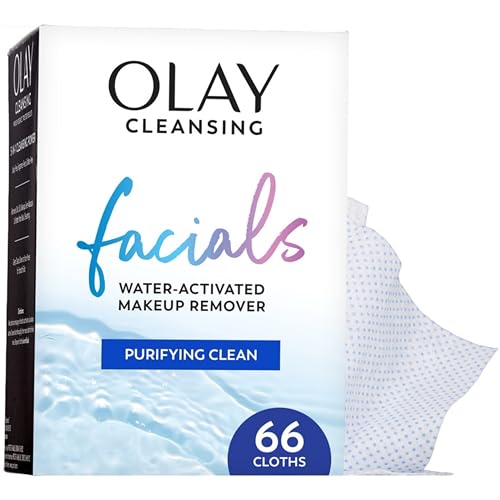 Olay Cleansing Wipes, Daily Facials, Power of a Makeup Remover, Scrub, Toner, Mask and Cleanser - Fragrance-Free, Textured No-Soap Cloth, Gentle Skin Care, Vitamin Complex-Infused Formula, 66 ct