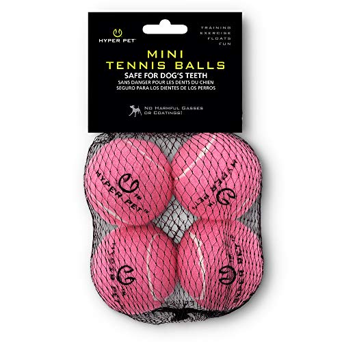 Hyper Pet MINI Tennis Balls for Dogs (Safe Dog Ball Tennis Balls for Exercise & Training) Interactive Toys work with Hyper Pet K9 Kannon MINI Dog Ball Launcher - 4 Pack Pink