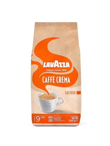 (-30%) Lavazza, Caffè Crema Gustoso, Kaffeebohnen, für Espressomaschinen, mit Würzigem und Nussigen Aroma, für einen Kräftigen Geschmack, Arabica und Robusta, Intensität 9/10, Mittlere Röstung, 1 kg Packung