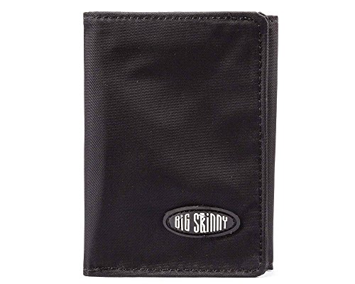 Big Skinny Men's Tri-Fold Slim Wallet, Holds Up to 25 Cards, Black
