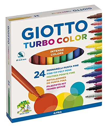 GIOTTO Turbocolor, Rotuladores, Punta Fina 2.8mm, Colores Surtidos, 24 unidades