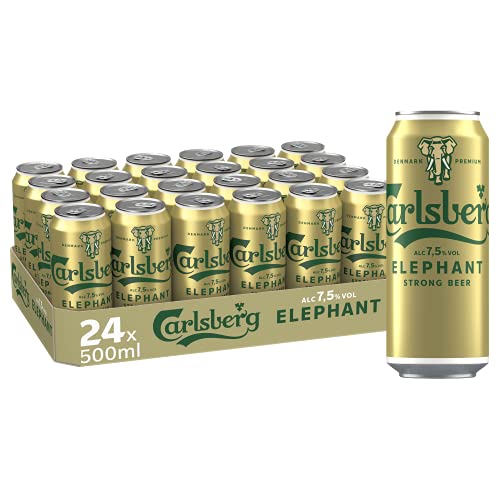 (-16%) Carlsberg Elephant 7,5 % Vol. Dosenbier 0,5 l | 24 Starkbier Dosen in kraftvoll, herbem Geschmack | Bier Palette Einweg (24 X 0,5 l)