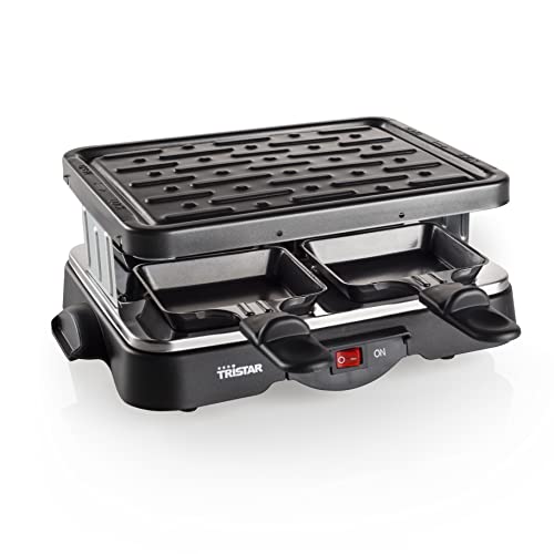 (-32%) Tristar Raclette-Grill für bis zu 4 Personen, 500 W, 4 Antihaft-Pfännchen, Kompaktes Design, Ideal für Camping & Kleine Haushalte, RA-2949