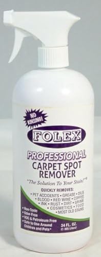 FOLEX Professional Carpet Cleaner Spray 34 oz, Spot Cleaner for Carpet and Upholstery, Pet Spot Remover