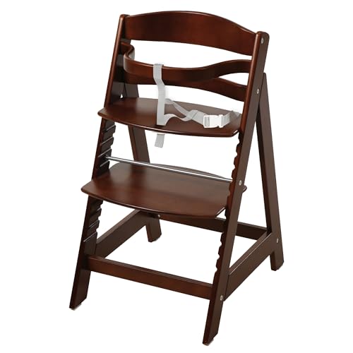 roba Wooden Adjustable Highchair Sit Up III - Grow-Along Chair For Babies and Children - From 6 Months Onwards - Brown