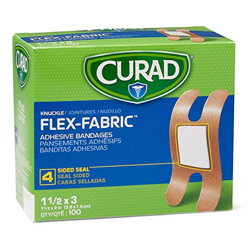 CURAD Flex-Fabric Adhesive Bandages, Knucle, 100 Ct, 1 BOX
