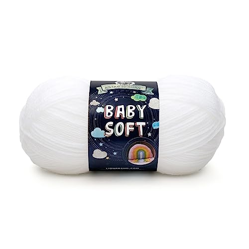 Lion Brand Yarn, Baby Soft Baby Blanket Yarn for Crocheting, Knitting, and Crafts, White, 1 Pack