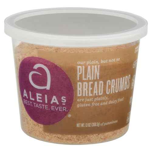 Aleia’s Gluten Free Plain Bread Crumbs – 13oz (1 Pack) – Breading for Chicken, Meatloaf & More – Non-GMO, Dairy Free, Low Sodium, Kosher